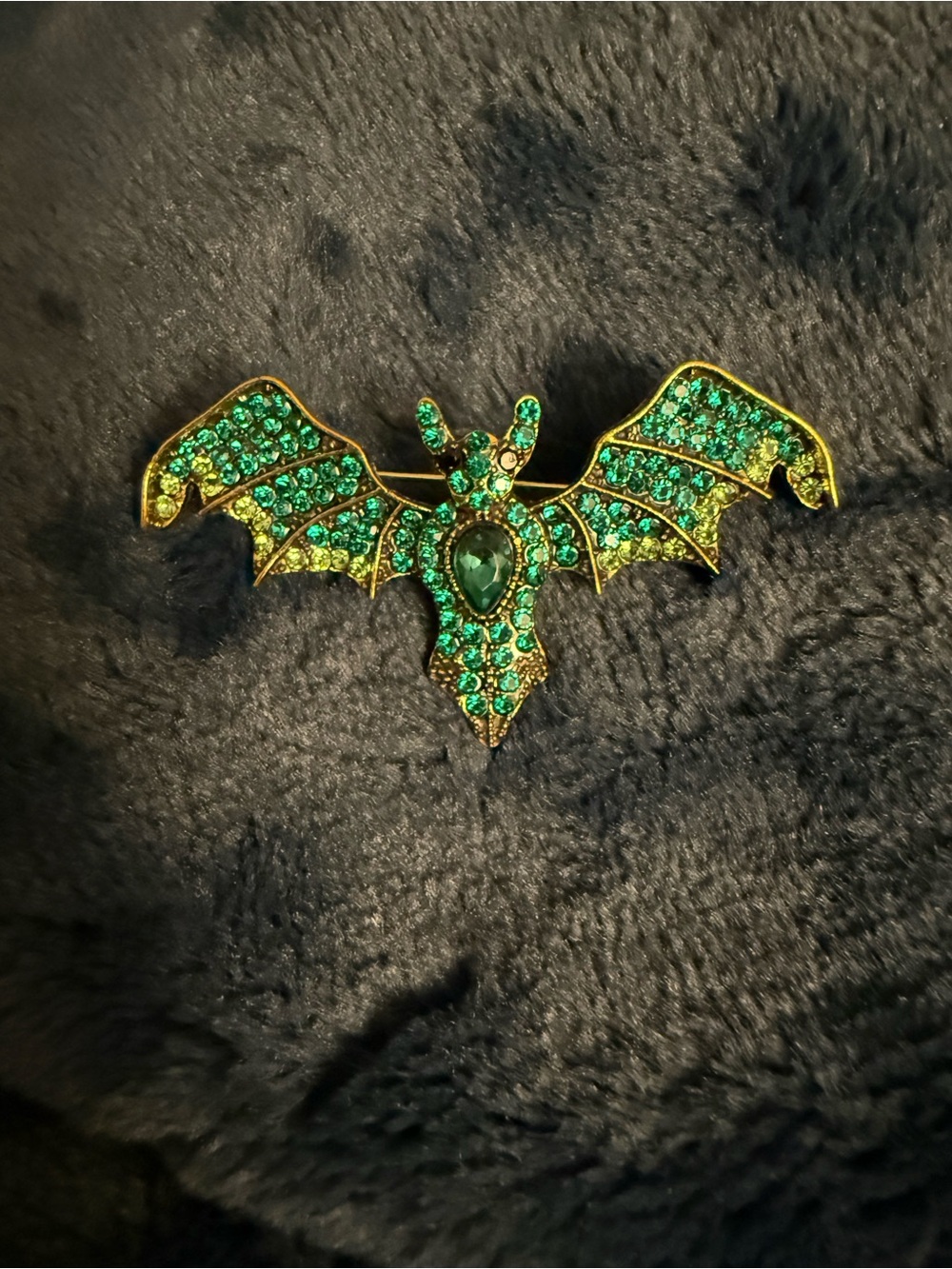 Brooch Green Crystal Bat Pin - Women's Jewelry #12